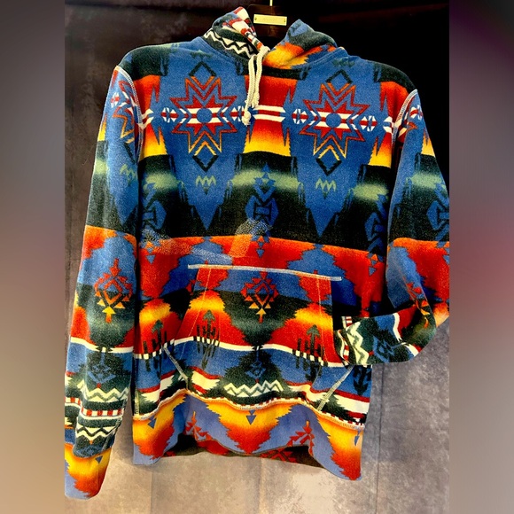 Vintage Polo Ralph Lauren Hoodie Medium Southwest Aztec Native Print